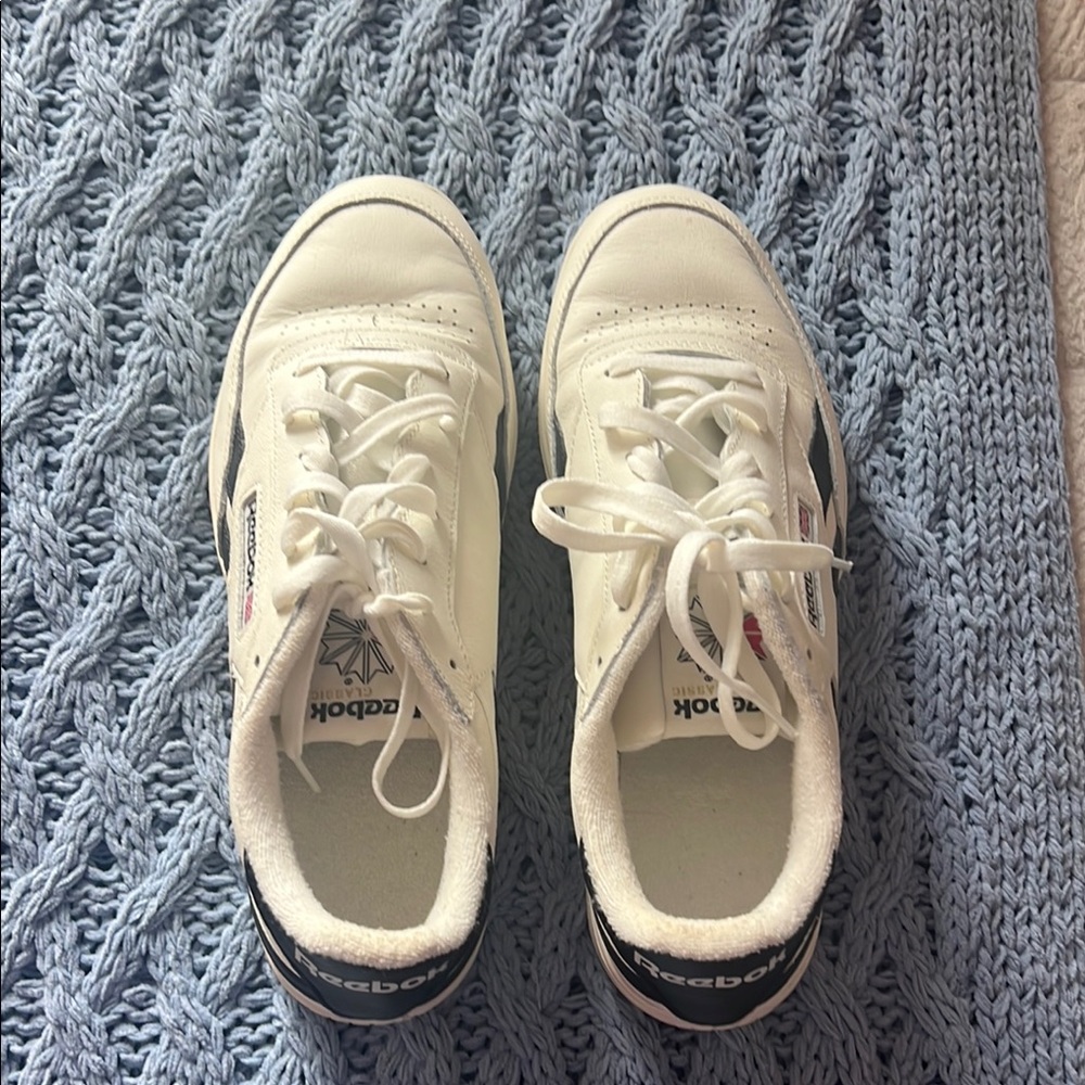 Reebok White and Black Sneakers Classic Design